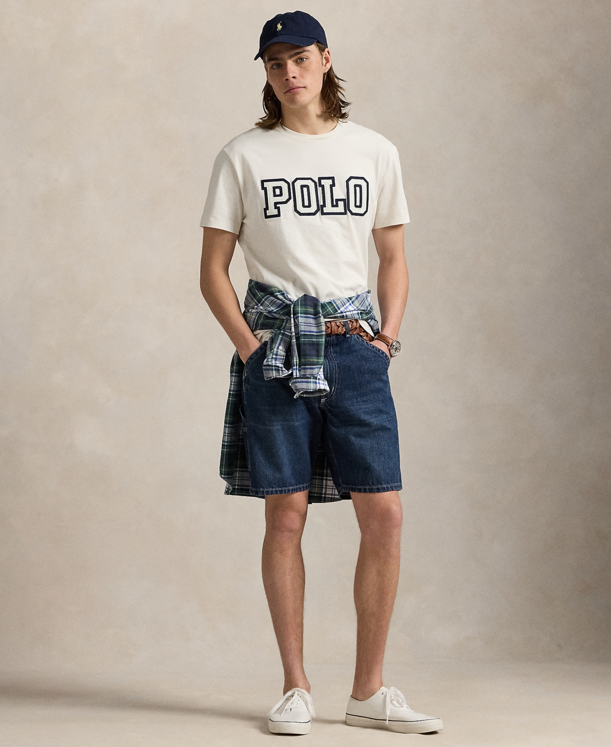 Polo Ralph Lauren White Crewneck T-shirt With Logo Lettering On The Fornt And Pony Embroidery On The Front