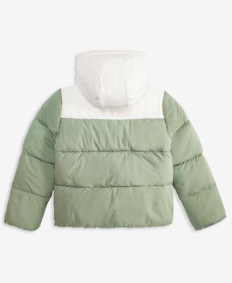 Big Girls Contrast Yoke Puffer Jacket