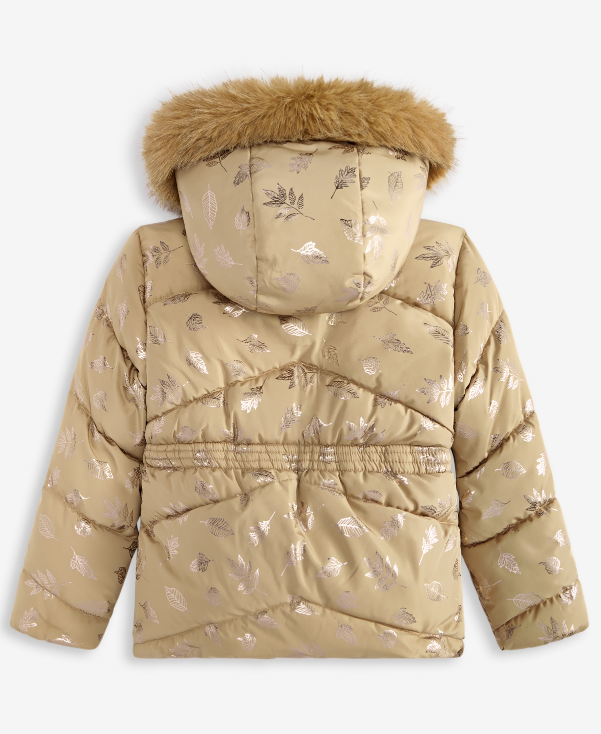 S Rothschild & Co Toddler And Little Girls Foil Quilt Puffer Jacket In Gold