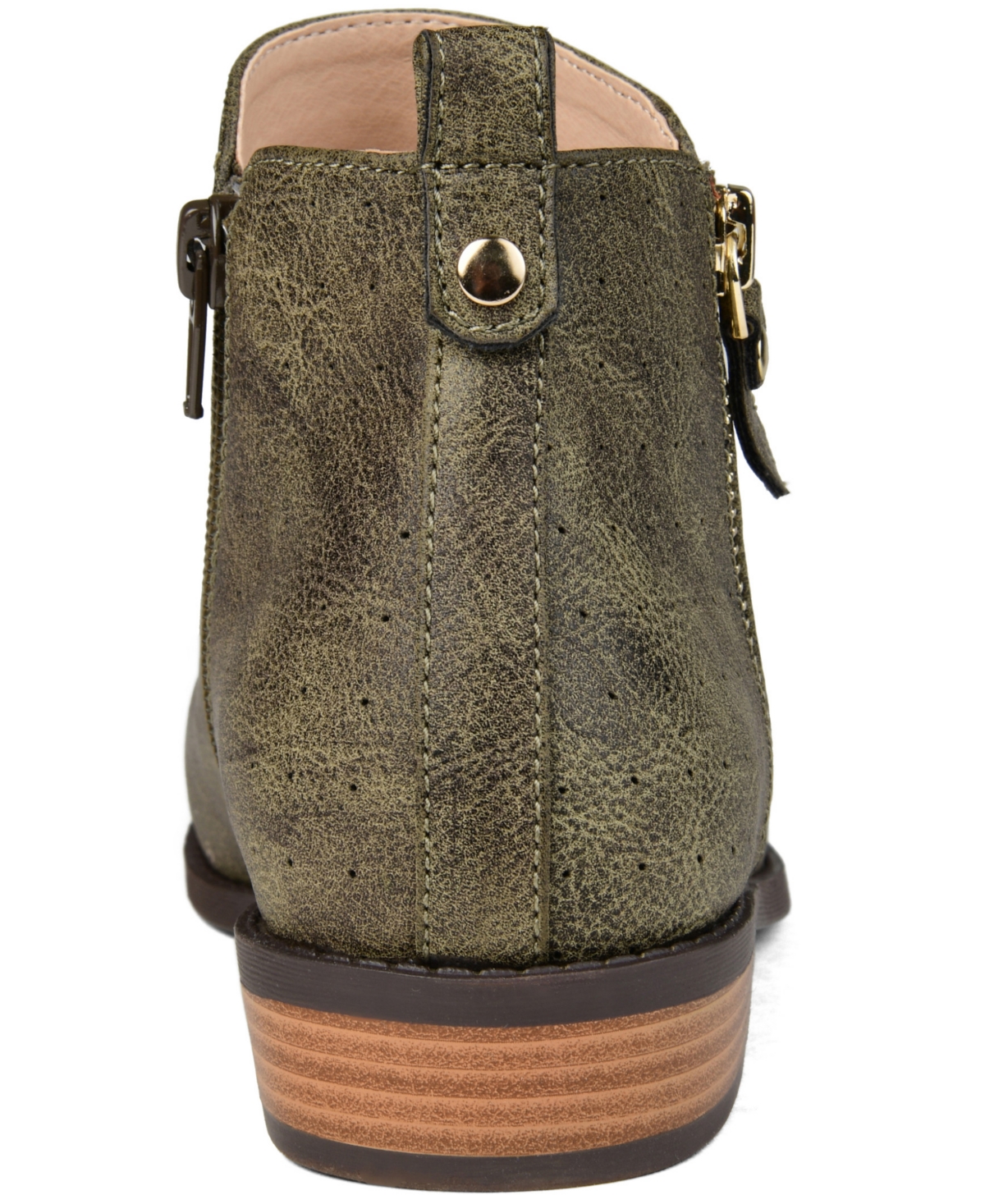 Journee Collection Women's Ellis Stacked Heel Booties In Green