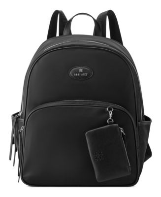 NWT Nine West Black Fabric Backpack Back Zipper Jaren Flap Backpack - Black | Nine West main image 4