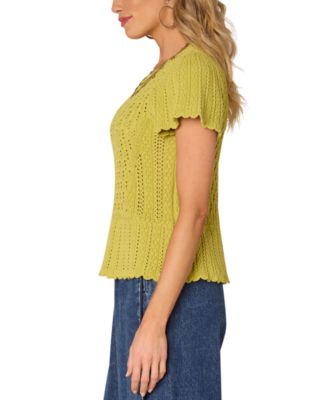 Women's Crochet Peplum Sweater 