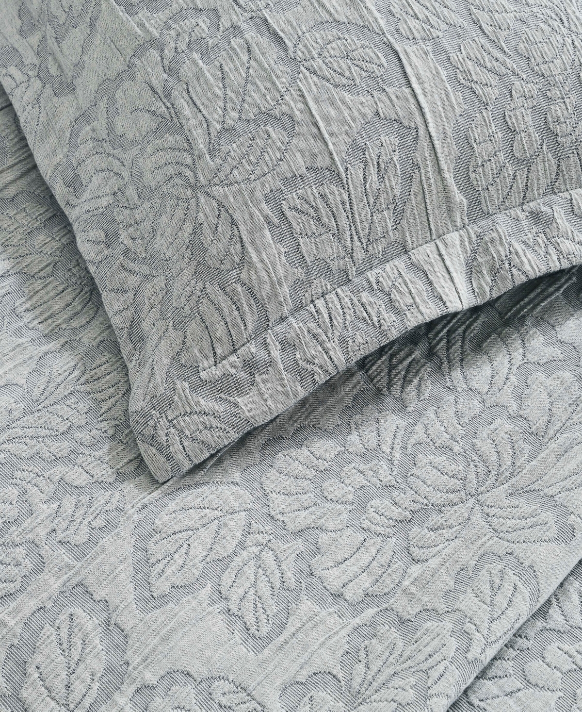 Superior Hibiscus Cotton Matelasse Woven 3-pc. Bedspread Set, King In Gray