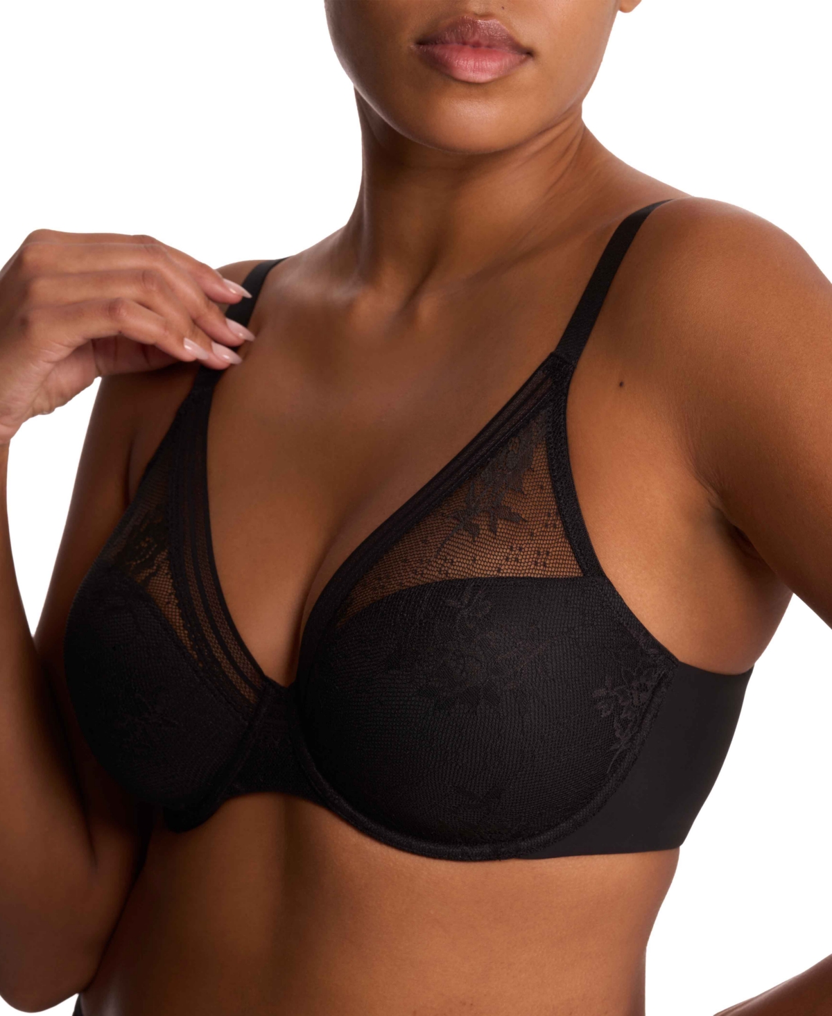 Natori Love Lace Underwire Full Coverage Plunge Bra