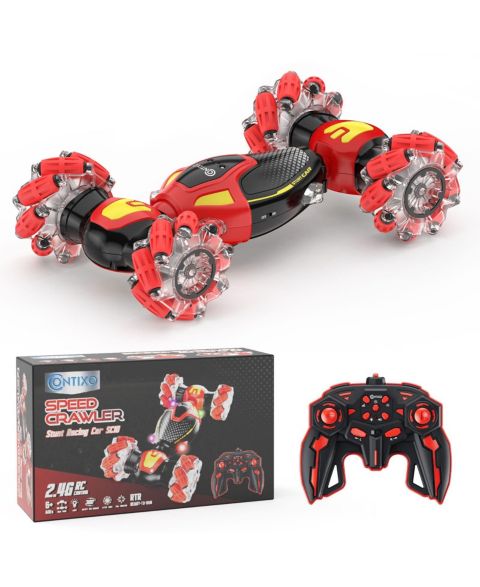Детская игрушка Contixo SC10 Cobra 4WD LED Lights RC Stunt Car, Ages 8+, цвет: Красный