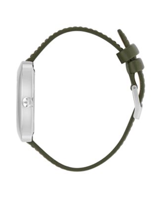 Unisex Analog Green Leather Watch, 37mm