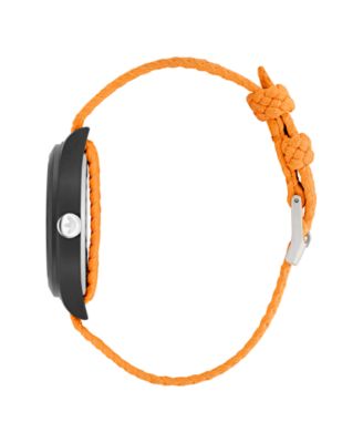 Unisex Analog Orange Nylon Watch, 39mm