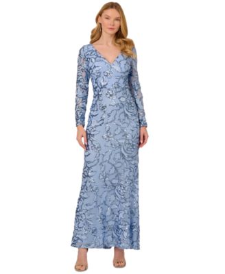 chinese dress ladies Stretch Sequin Sleeveless Cowl Neck Gown With Gathered Details In Champagne  Silver-Champagne/Silver / Regular / 0