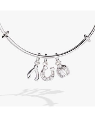 St Patricks Day Bangle Bracelet Love And Luck Muli Charm