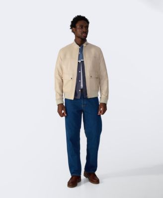Men's Men s Leather Bomber Jacket, Created for Macy s