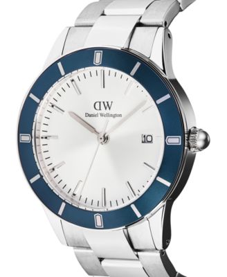 Men's Analog Silver Tone Stainless-Steel Watch, 40mm