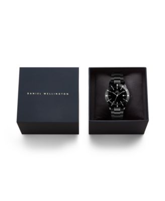 Men's Analog Black Stainless-Steel Watch, 40mm