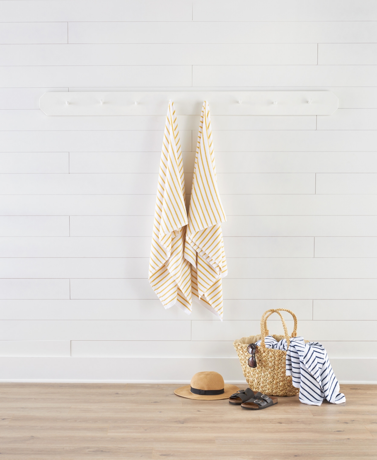Ienjoy Home Cabana Stripe Cotton 2-pack Beach Towels, 30" X 70"