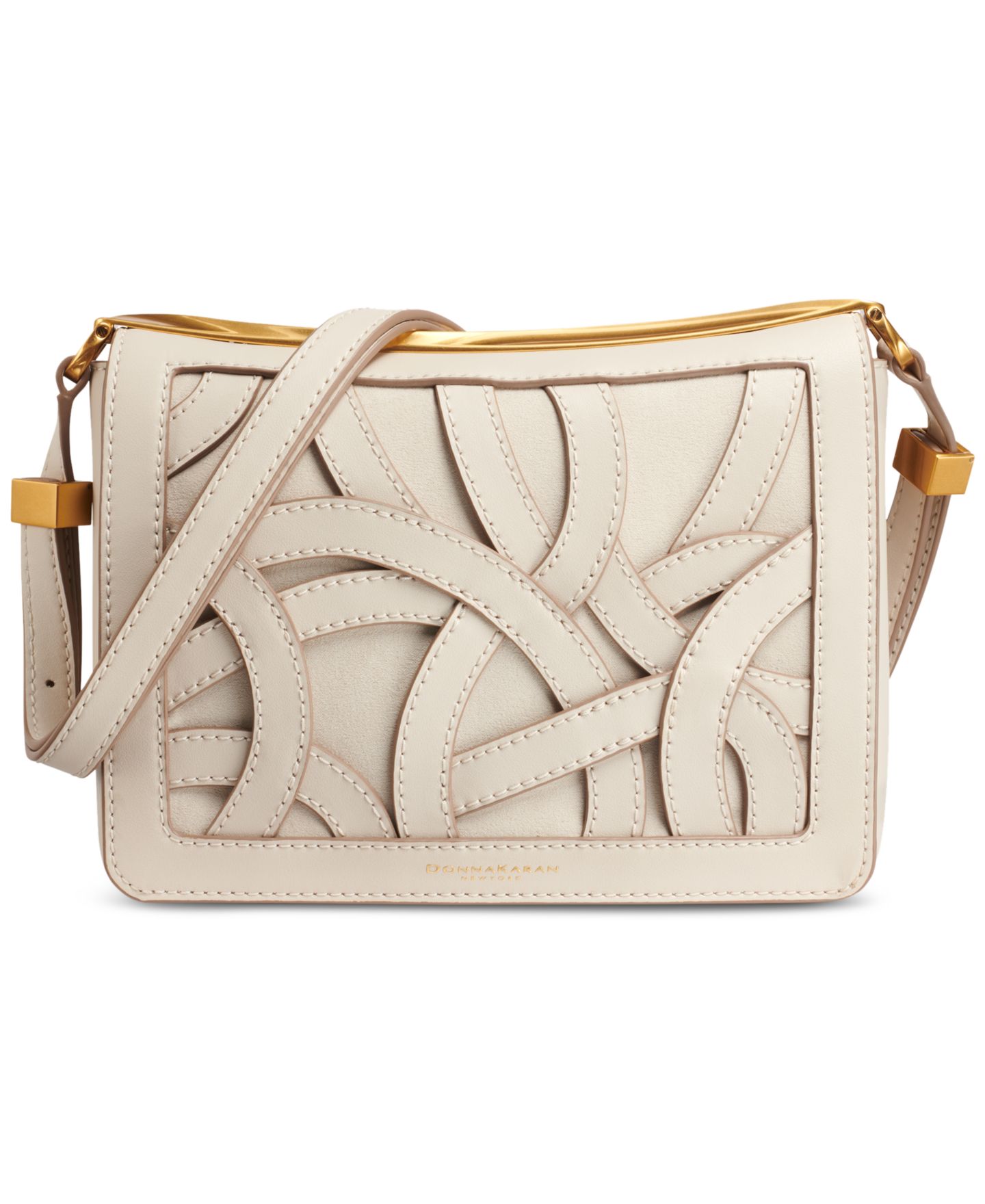 Женская сумка Donna Karan New York Jericho Woven Leather Floral Small Shoulder, цвет: Песочный — фото 1