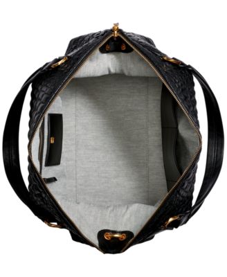 Glenwood Quilted Croc Top Handle Satchel with Tassel Detail