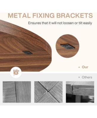 47-Inch Modern Office Desk, Round Home Office Desk for 4–6 People, Wood Tabletop & Sturdy Base