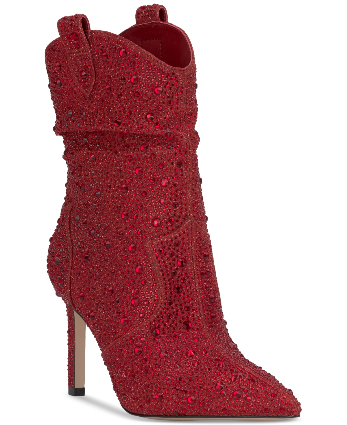 Women's Evgena Stiletto Western Booties - Red Muse Shimmer