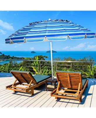 8ft Beach Umbrella Outdoor Patio Garden w/ Carrying Bag Sand Anchor