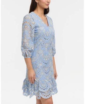 Women's Embroidered Eyelet V-Neck Dress