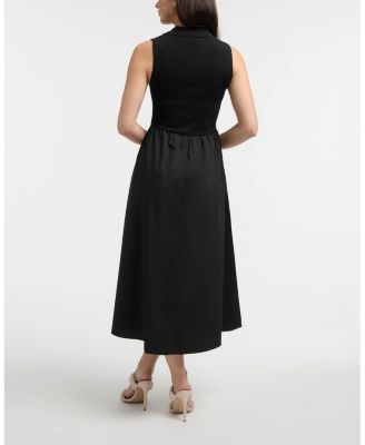 Women's Sleeveless Polo Collar Twofer Dress