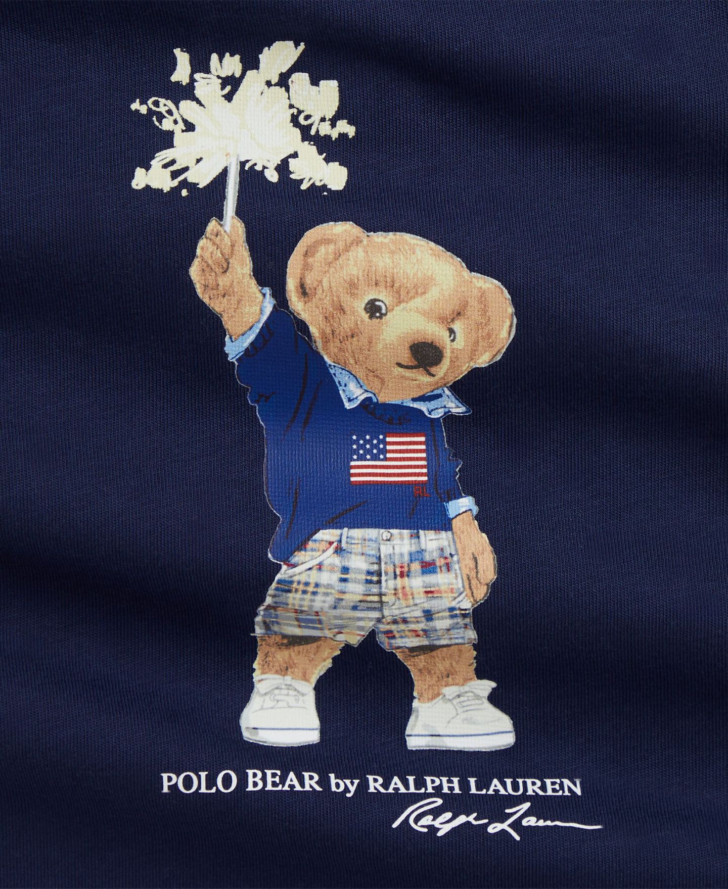 Детский короткий комбинезон Polo Ralph Lauren Polo Bear из хлопкового джерси для малыша, цвет: Тёмно-синий — фото 3