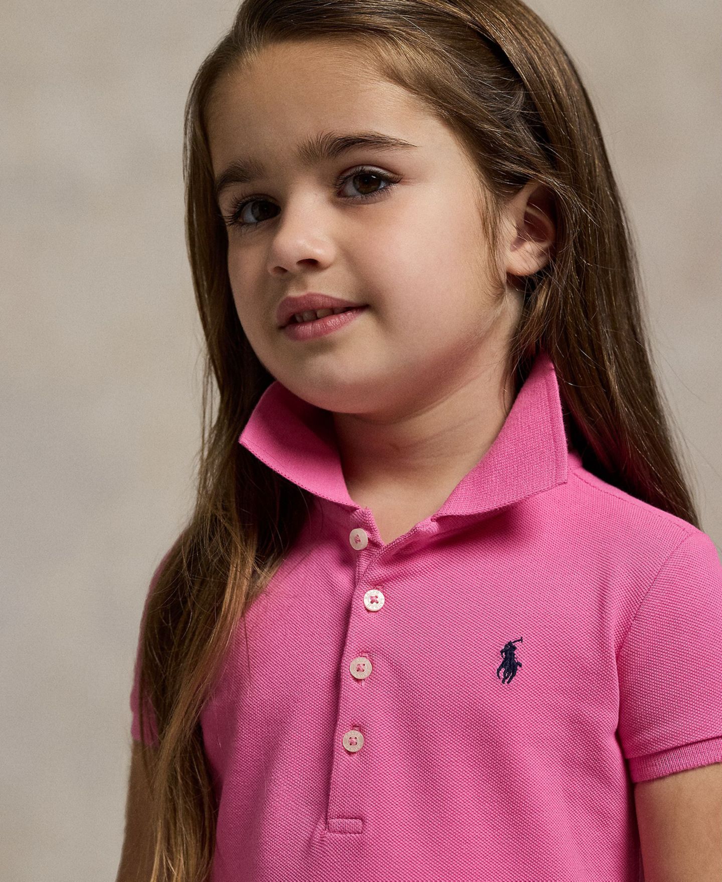 Платье Polo Ralph Lauren Cotton Mesh Stretch Short-Sleeve Polo Dress для девочек, цвет: Розовый — фото 3