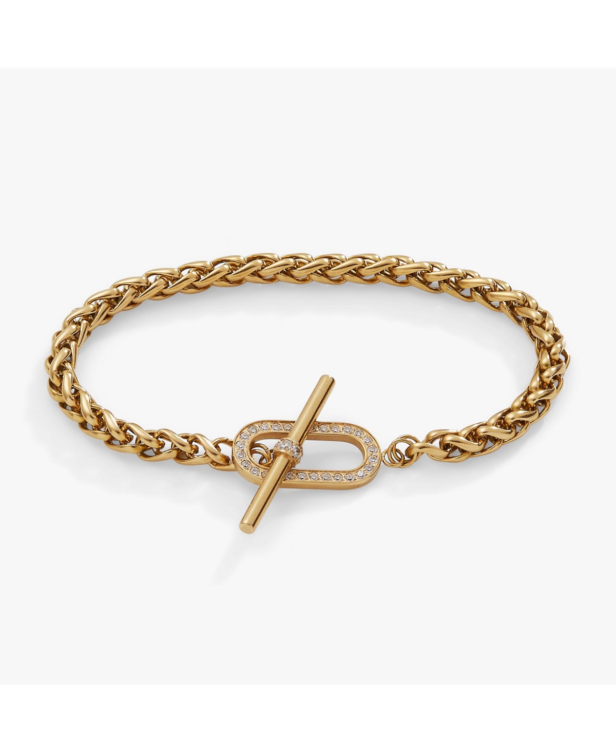 Pave Toggle Chain Bracelet - Gold
