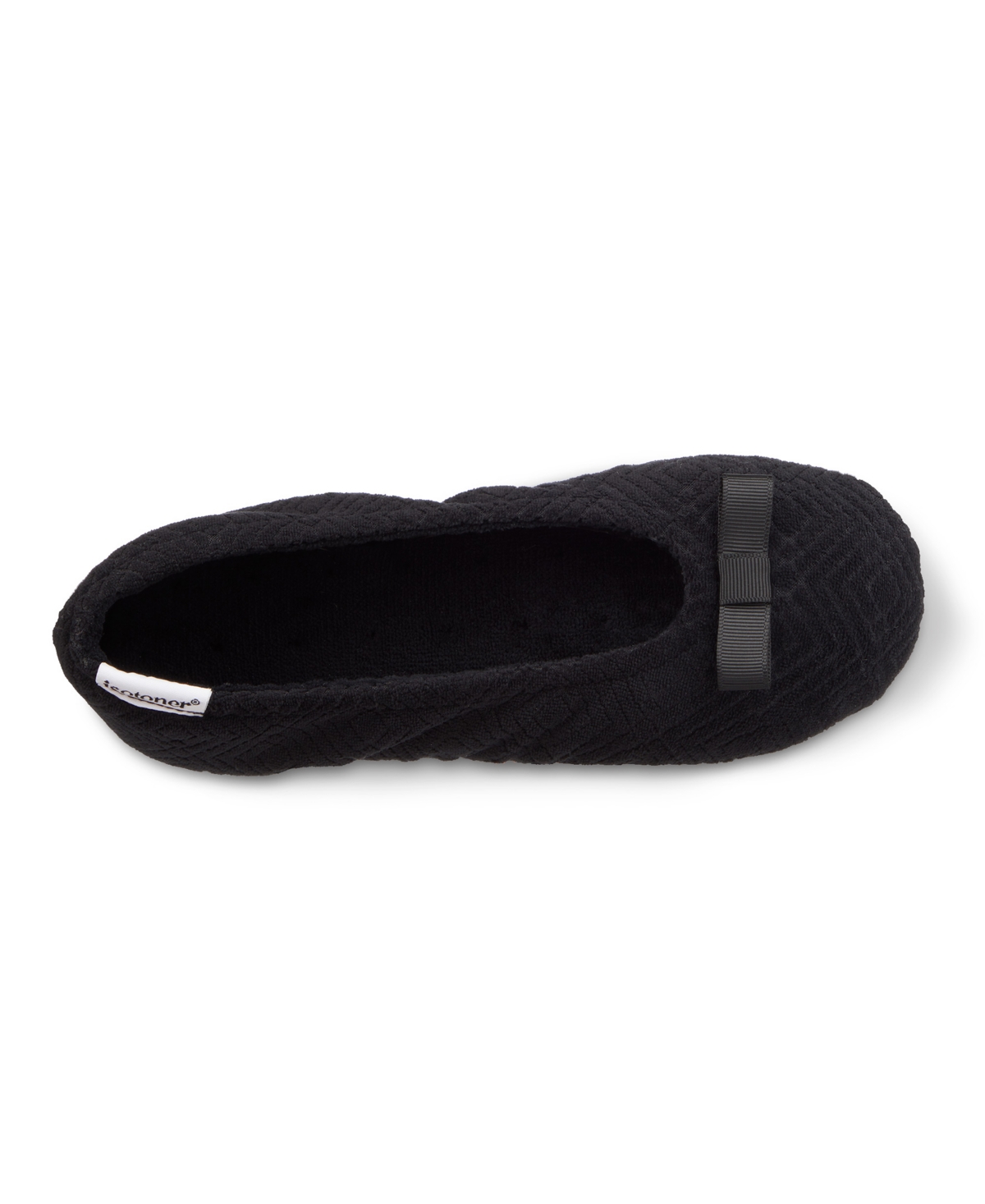 Isotoner Signature Women's Gemma Microterry Ballerina Slippers In Black