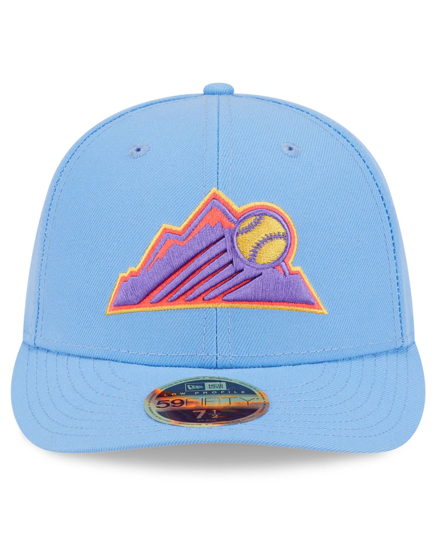 Мужская кепка New Era Light Blue Colorado Rockies 2025 City Connect Low Profile 59FIFTY Fitted Hat — фото 2
