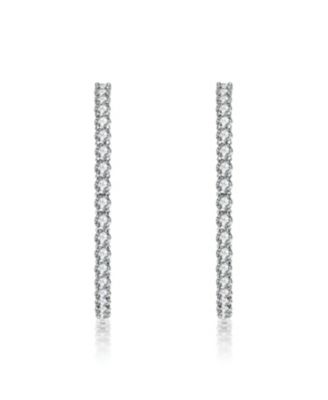 Big Hoop with Colored Cubic Zirconia Earrings