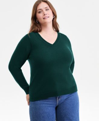 Charter Club - Plus Size 100% Cashmere V-Neck Sweater