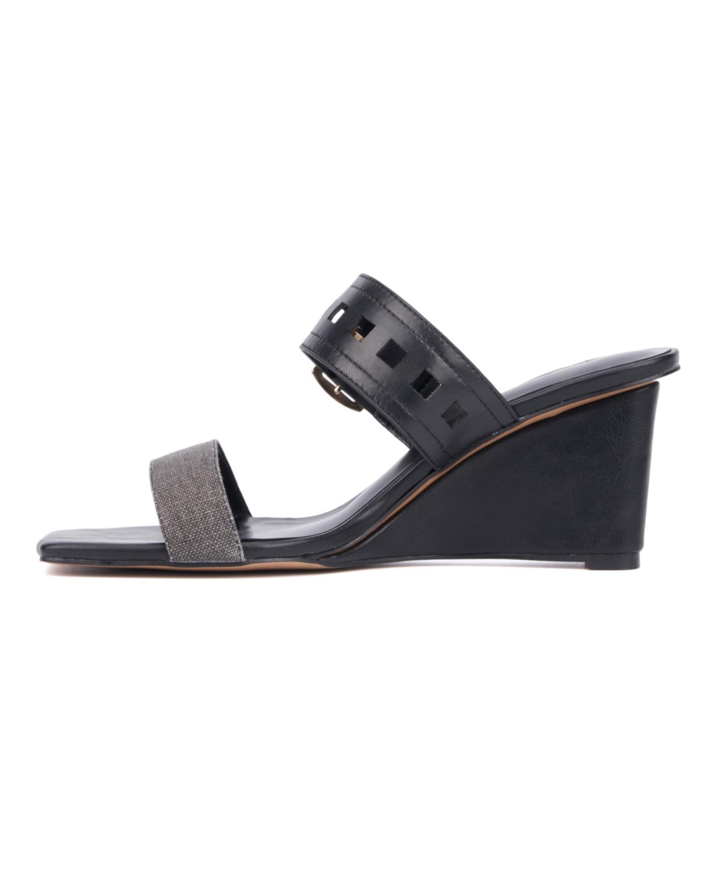 Женские сандалии Torgeis Lea Square Toe Wedge Sandal, цвет: Чёрный — фото 11