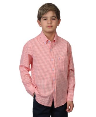 Big Boys Signature Gingham Long Sleeve Shirt