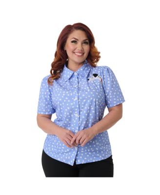 Plus Size 1940s Collared Blouse