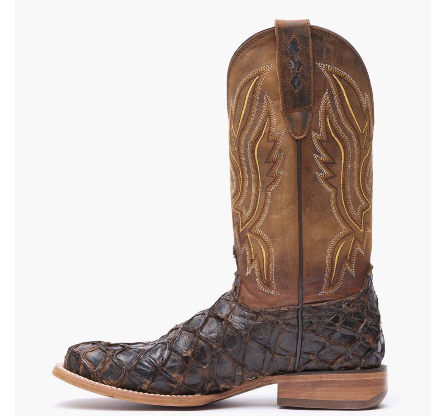 Men's Premium Exotics Dark Brown Pirarucu Western Boot