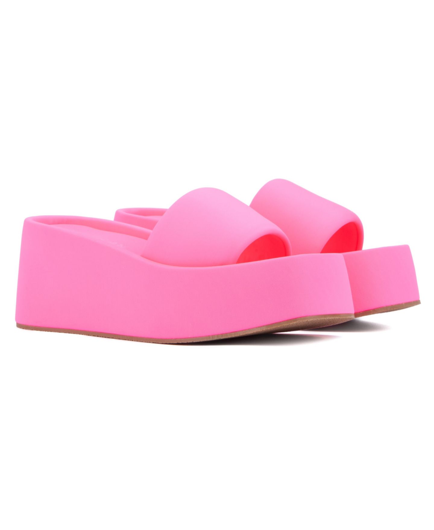 Женские сандалии Olivia Miller Uproar Wedge Sandal, цвет: Неоновый розовый — фото 4
