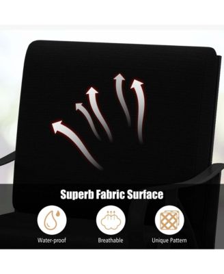 2 PCS Patio Rocking Chair with Cushion Heavy-Duty Metal Frame Smooth Glider Outdoor