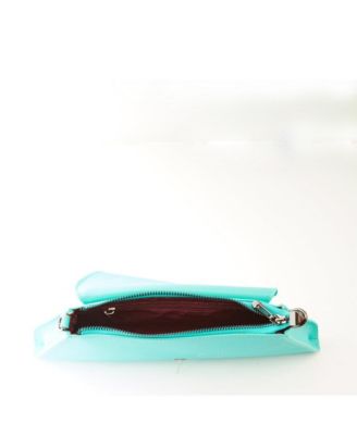 Leather Clutch Bag Turquoise Evening Purse Unique Women's Handbag
