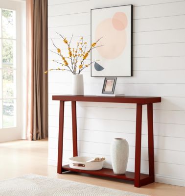 Emma Narrow Console Table with Lower Shelf Perfect for Sofa Table, Entryway Table for Hallway, Living Room