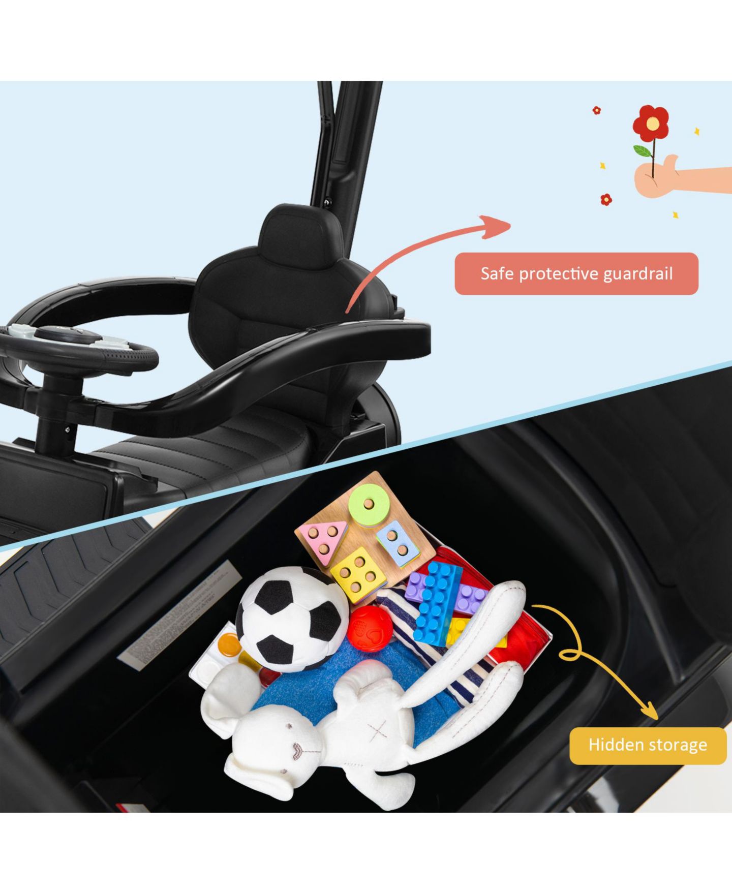 Детская игрушка Mecale Mercedes Benz G350 3-in-1 Canopy Push Car, Ages 1-4, цвет: Чёрный — фото 5