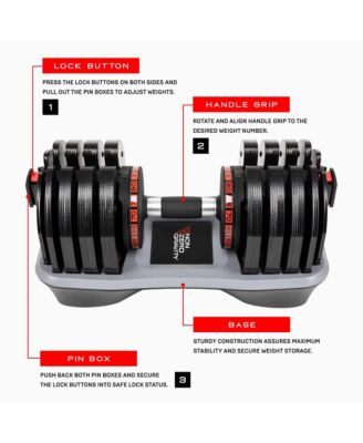 PowerDyne Adjustable Dumbbell Weights (Coal 80lbs (Set of 2))