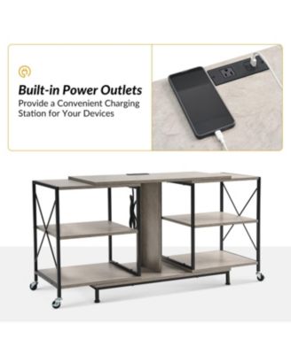 Patricio Flexible TV Stand with Power Outlets