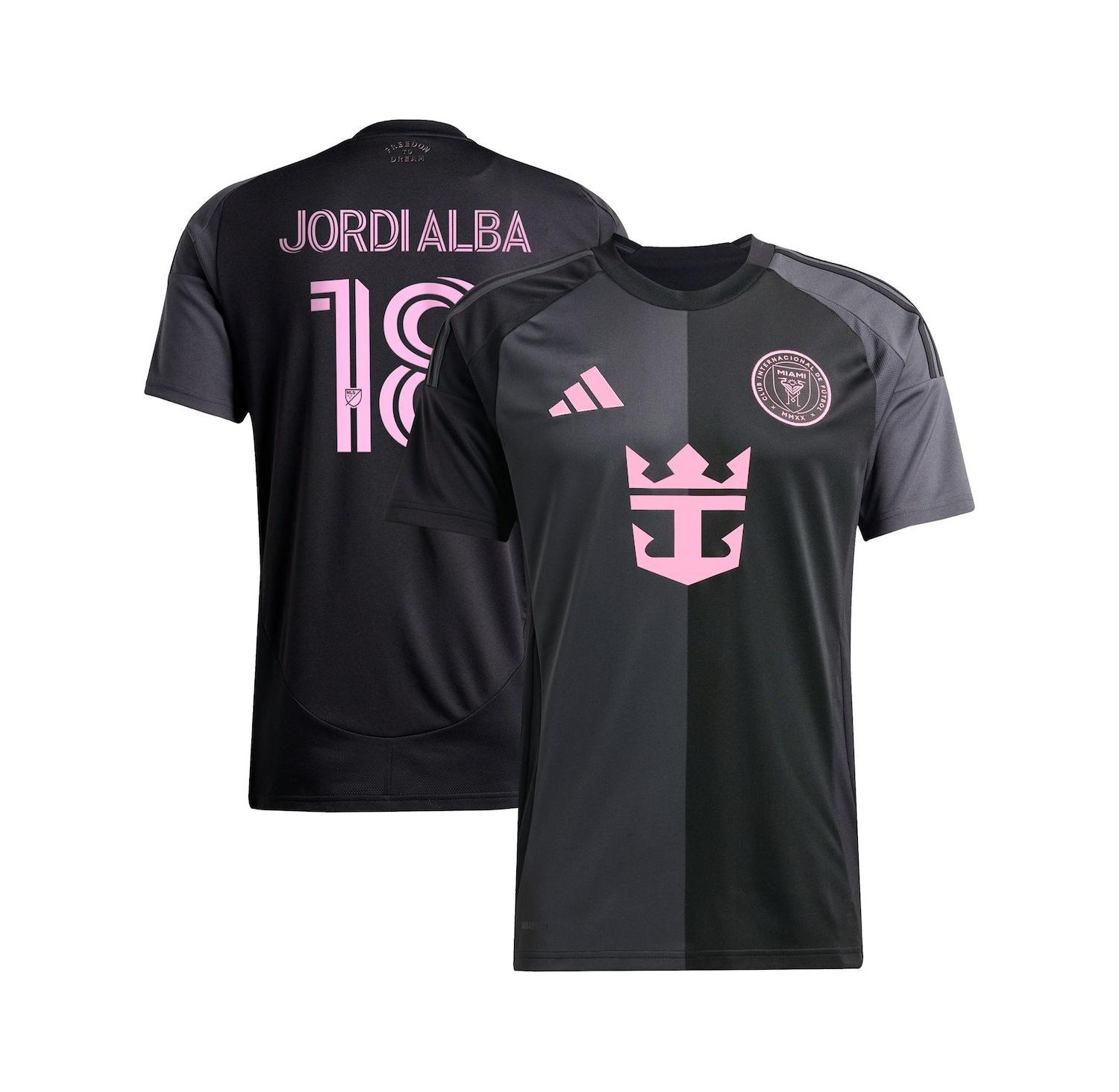 Men's Jordi Alba Ramos Black Inter Miami CF 2025 The Fortitude Kit Replica Player Jersey