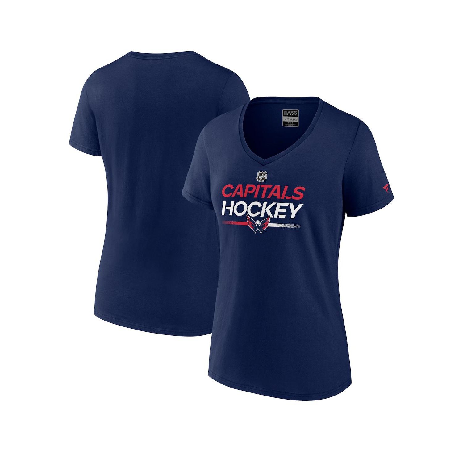 Women's Navy Washington Capitals Authentic Pro V-Neck T-Shirt