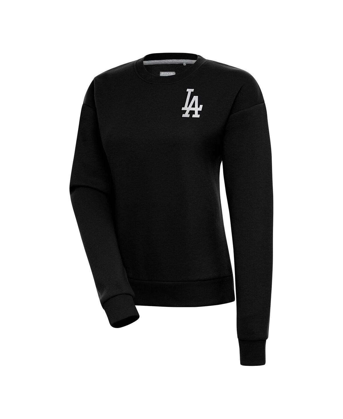 Women's Black Los Angeles Dodgers Brushed Metallic Victory Pullover Sweatshirt - Black