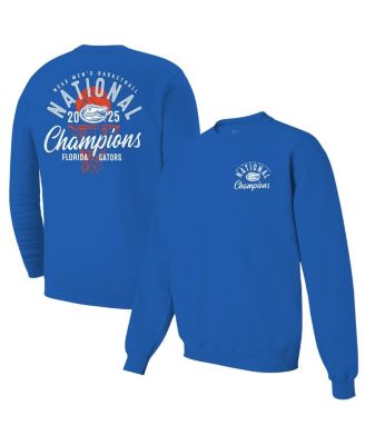 Image One - Men's Royal Florida Gators 2025 NCAA Men's Basketball National Champions Comfort Colors Overlay Pullover Sweatshirt