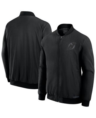 Fanatics - Men's Black New Jersey Devils Authentic Pro Road Full-Zip Bomber Jacket