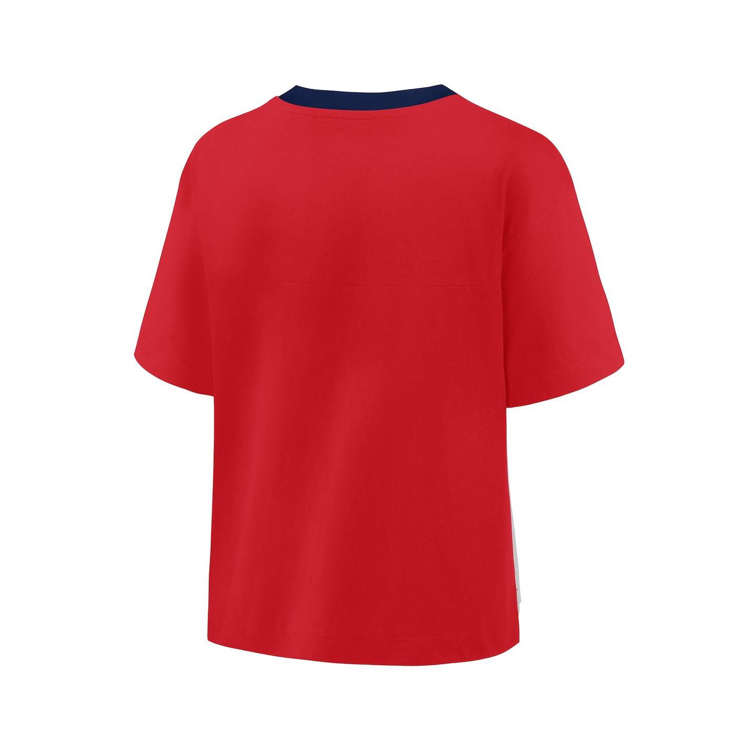 Женская футболка Fanatics Red/Graphite St. Louis Cardinals Oversized Race To Win V-Neck — фото 3