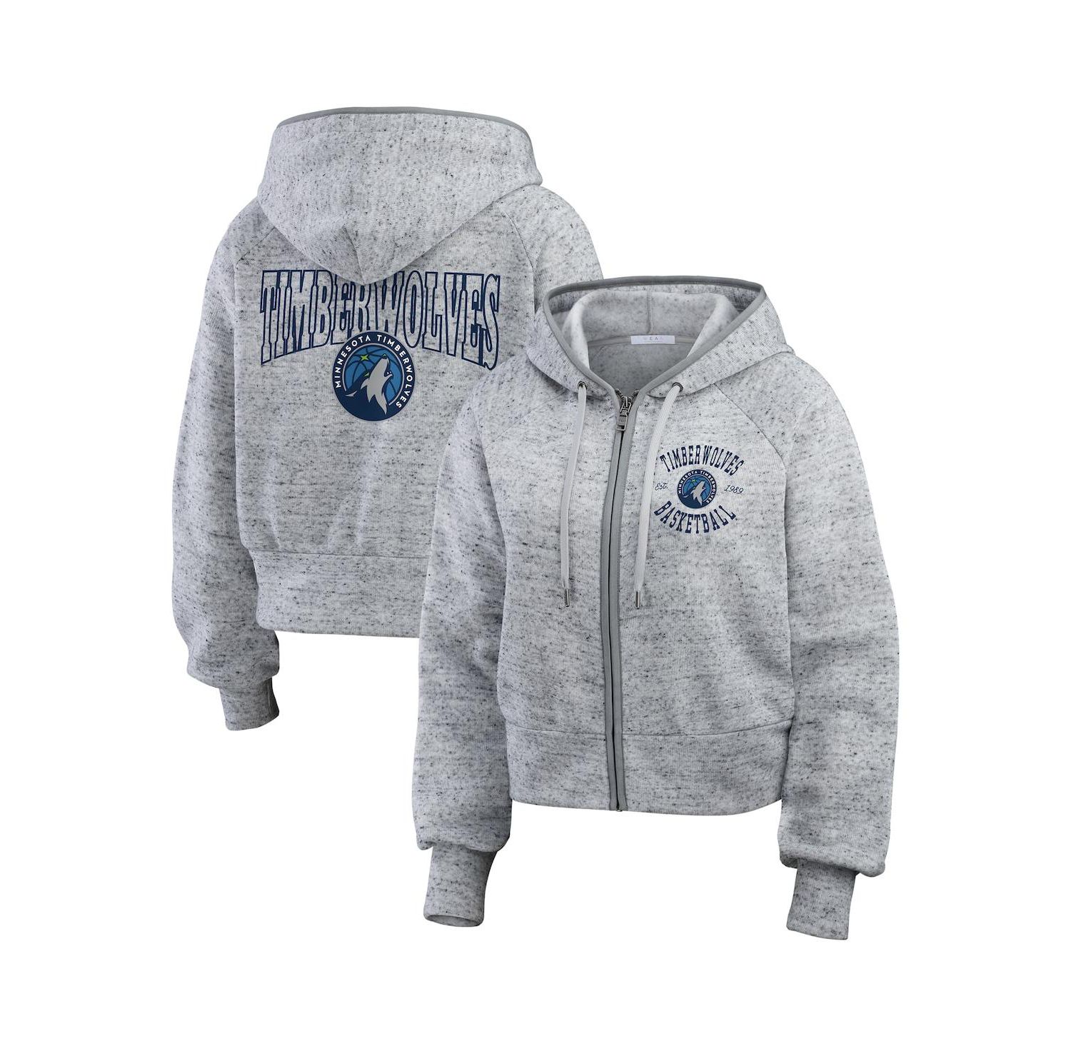 Women's Heather Gray Minnesota Timberwolves Speckled Radiator Full-Zip Hoodie