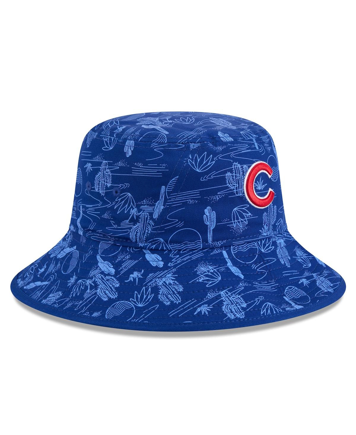 NEW ERA MEN'S ROYAL CHICAGO CUBS 2025 SPRING TRAINING ALL OVER PRINT BUCKET HAT 
